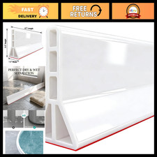 3.5" High Collapsible Shower Water Dam 59" Splash Guard Barrier for Dry Bathroom