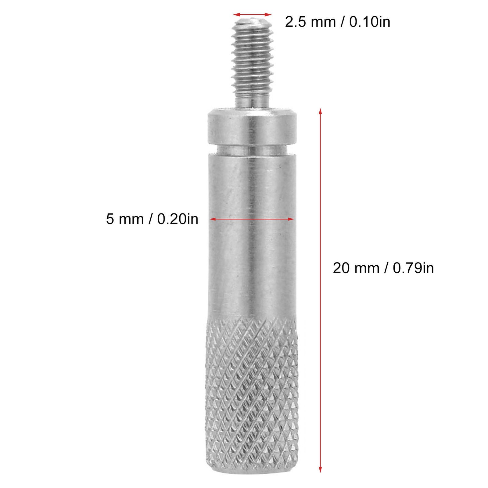 2.5mm Thread Dial Indicator Extension Rod 5mm Diameter Dial Extension Stem(20mm)