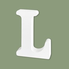 4 Inch White Marquee Letters, Unfinished Wooden Letters 0.6 inches, Letter L
