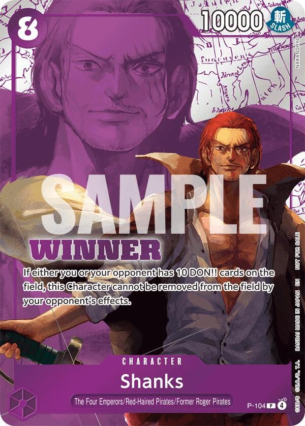 Shanks P-104 One Piece Promotion Cards for sale | eBay