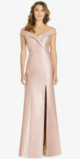 New Alfred Sung Womens Formal Dress Size 4 Satin Pink Blossom Bridesmaid Gown