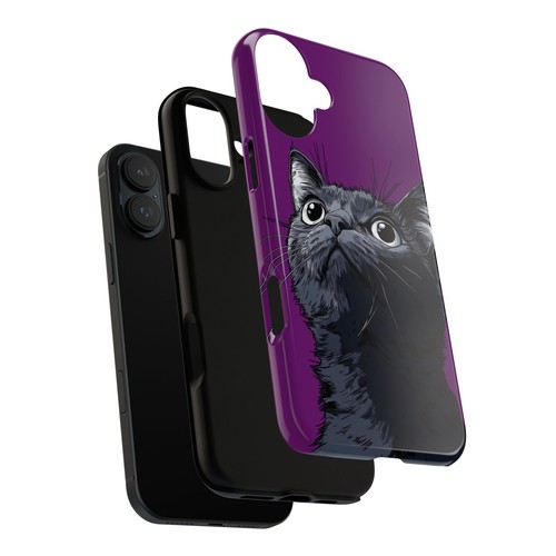 For iPhone | Samsung Galaxy | Pixel Phone Case - Black Cat Purple - Picture 26 of 255