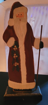 Vintage Primitive Wood Santa DEP 2006 Tabletop Christmas Holiday Decorative