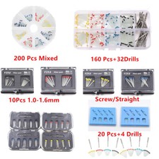 Dental Root Canal Pin Resin Fiber Post Drills Straight/Screw Glass Thread 8 Size