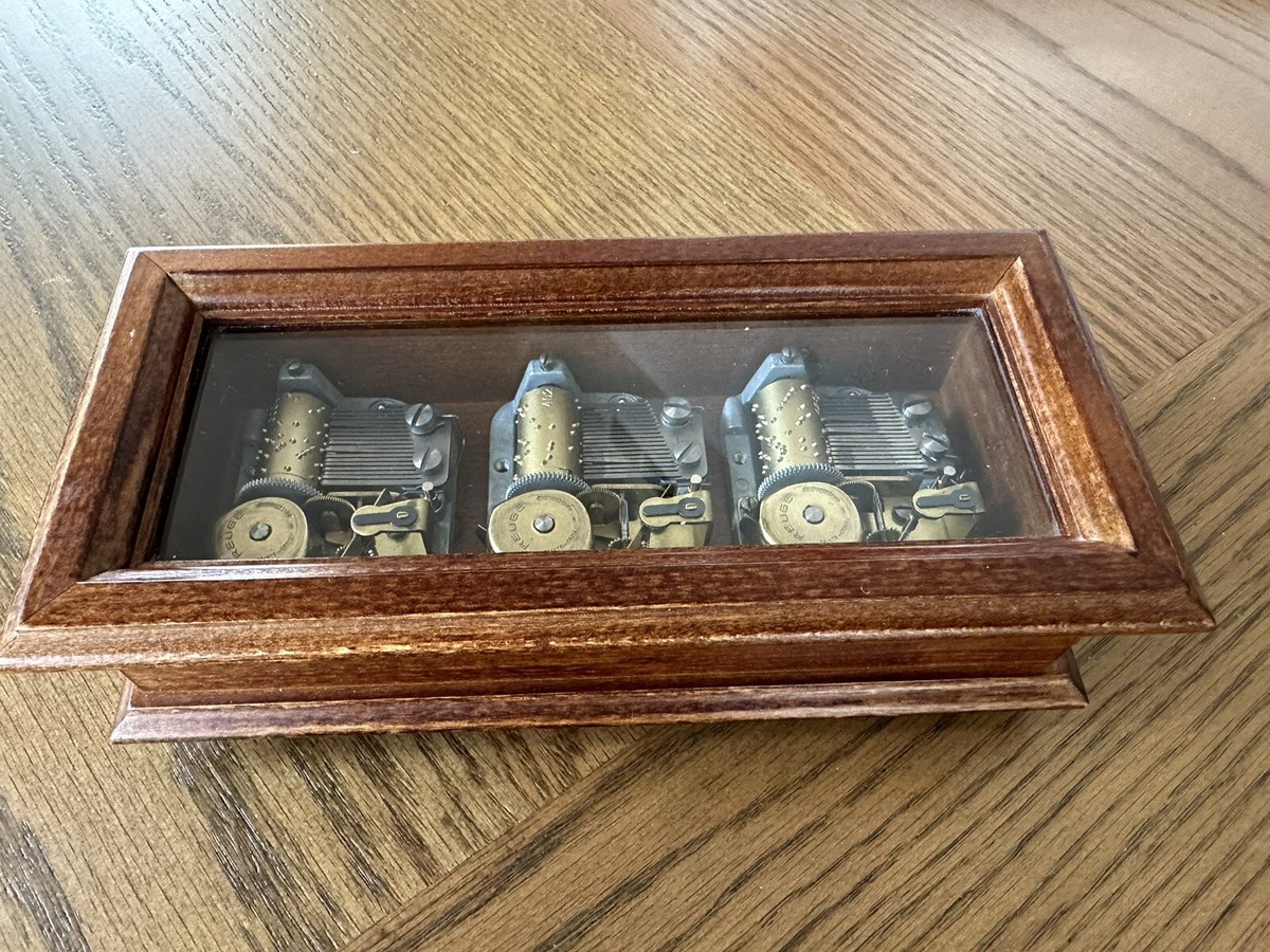 Reuge Sainte Croix Triple Cylinder Music Box 1960's EJB