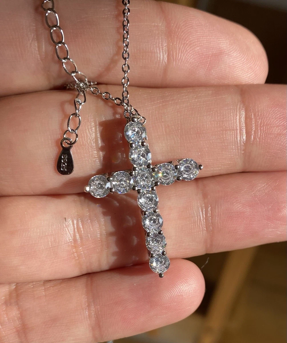 Platinum cross 2024 necklace womens