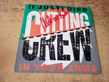 Nick Van Eede HAND SIGNED 1980s EXCELLENT Cutting Crew (I Just) Died SLEEVE 45