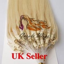 14"-24" 1g 7A* Double Drawn Indian Remy Loop Micro Ring Human Hair Extensions UK