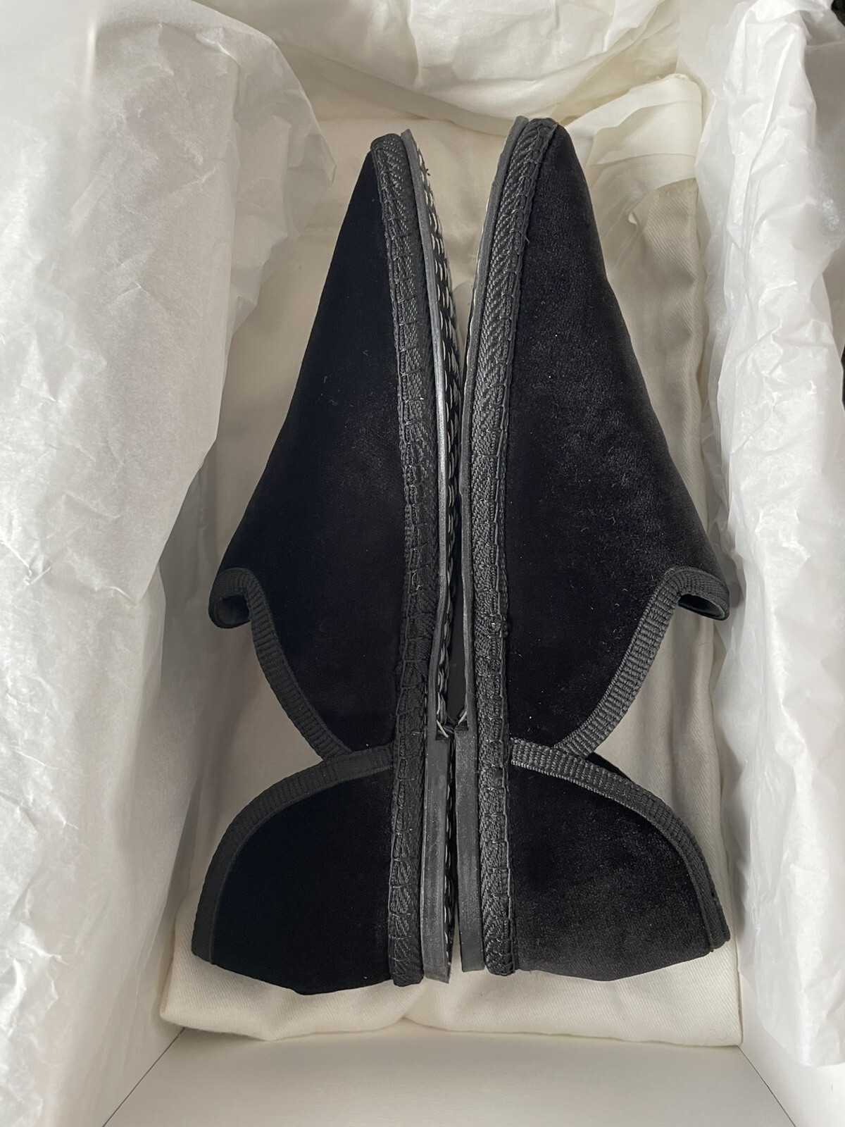 FILA $590 NUOVO THE ROW FLAT PANTOFOLE ESPADRILLAS MOCASSINO FRIULANE VELLUTO NERO 35 5 5 6