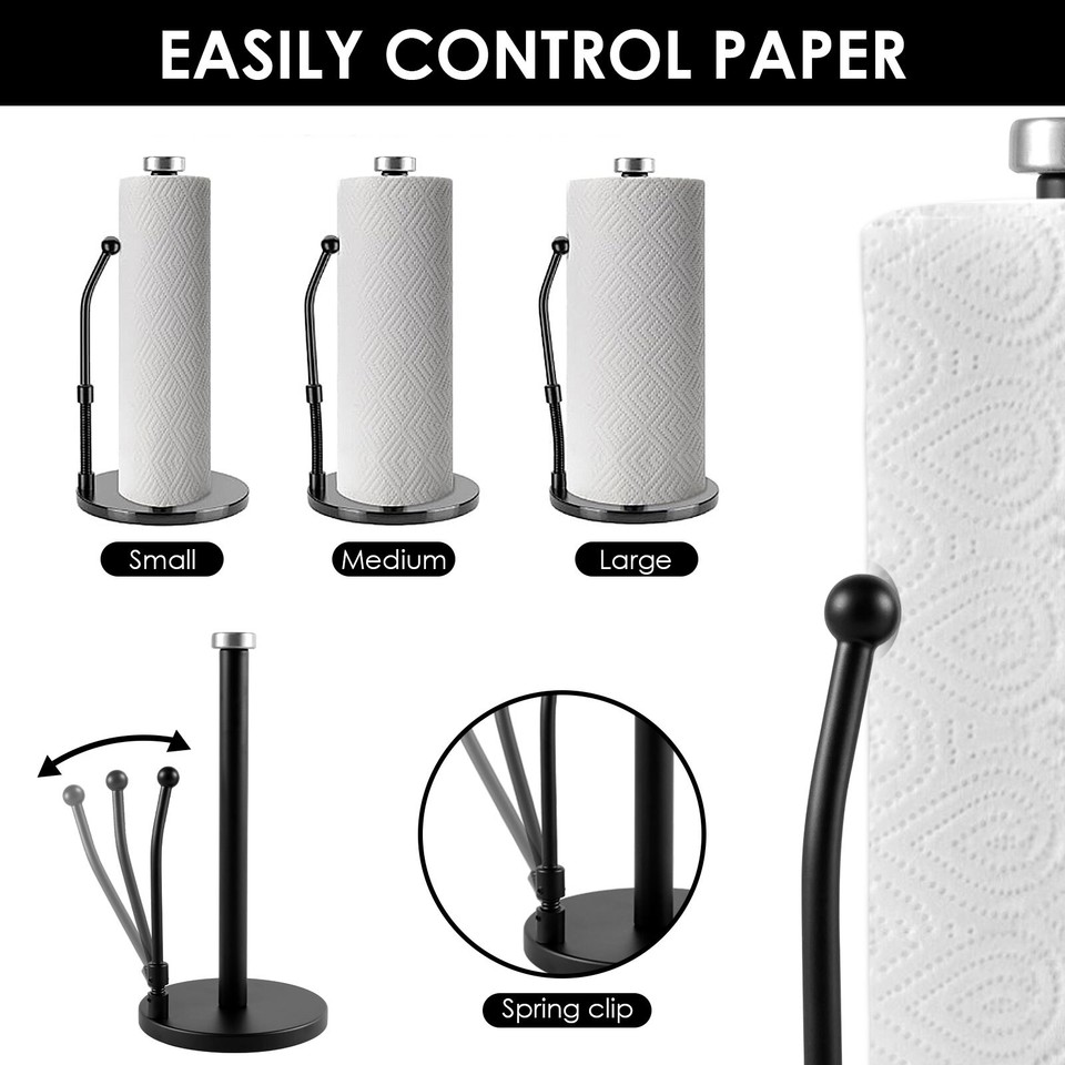 Paper Towel Holder Stainless Steel Paper Roll Holder with Non Slip Base