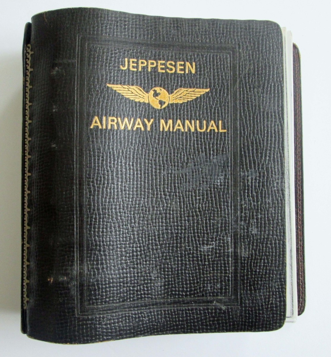 Jeppesen Airway Manual バインダー付 JEPPESEN AIRWAY MANUAL Pilot Leather Binder Book Maps Charts