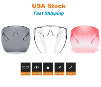 Face Shield Protective Face Cover Mask Transparent Anti-Fog Visor Glasses 