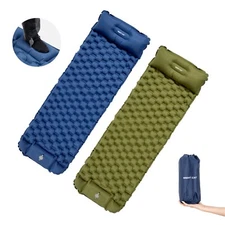 Night Cat Pillow Rest Blow Up Mattress Air Bed Built In Pump Camping Hiking