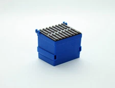 1:64 Blue Dumpster with removable lid 3D to Scale Diorama Display Farm