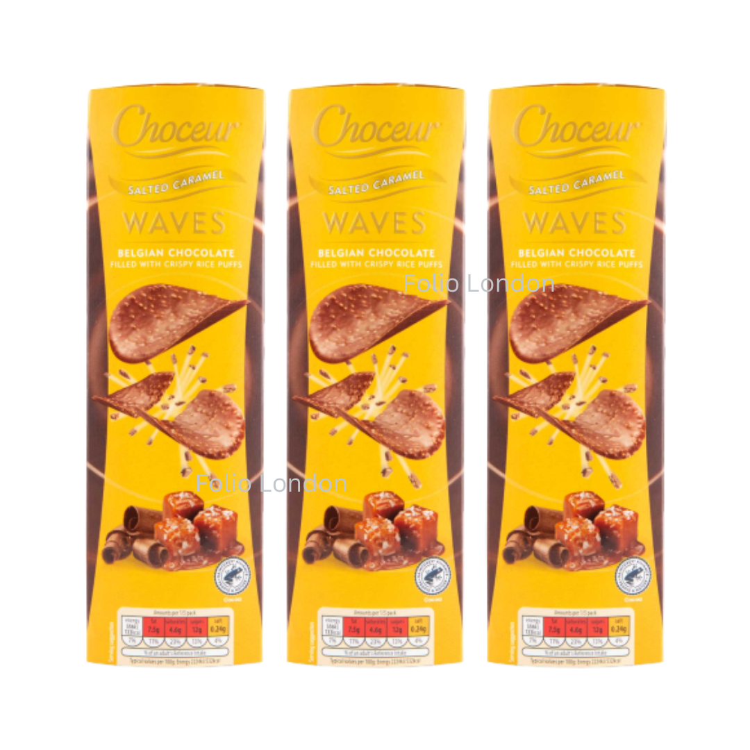 3 x Choceur Salted Caramel Belgian Milk Chocolate Waves 125g eBay
