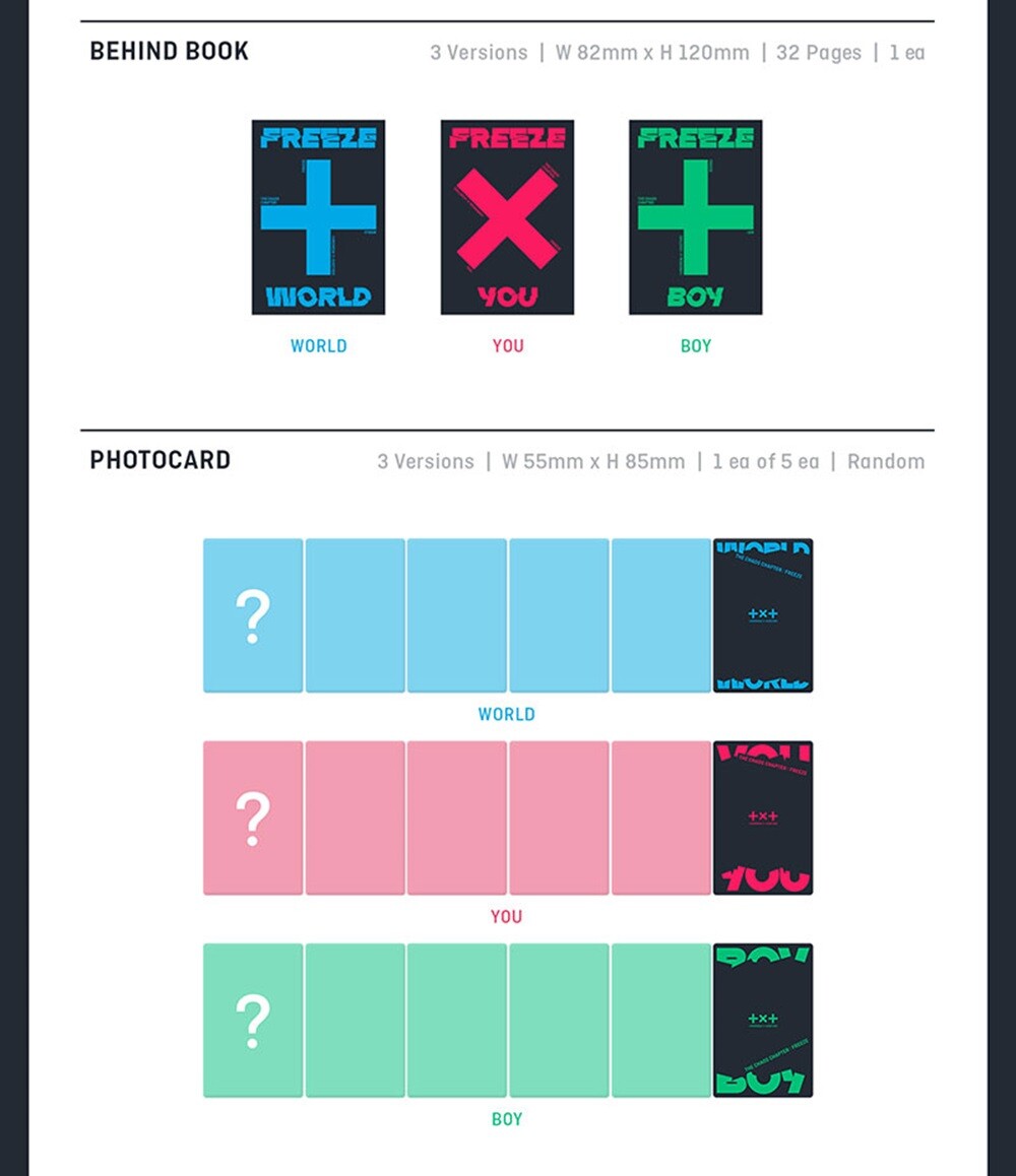 TXT THE CHAOS CHAPTER FREEZE Album YOU Ver CD+Book+3p Card+F