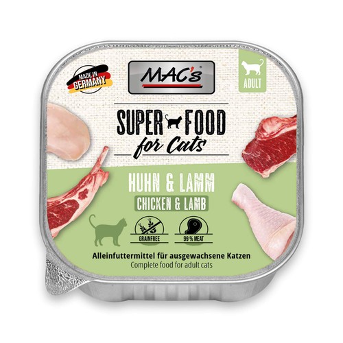 MAC's Cat Katzenfutter Huhn & Lamm Nassfutter Schalen 16x100g getreidefrei - Bild 3 von 5