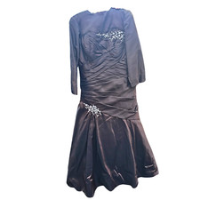Jovani Mother of Bride Brown Gown with Metal Accents, Petite 8, Custom