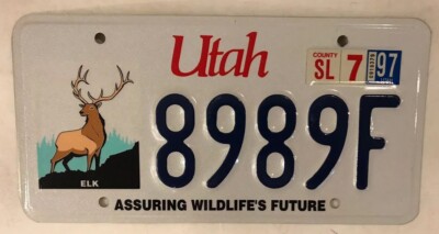 UT WILDLIFE ELK license plate Wild Zion Bryce National Park Wapiti