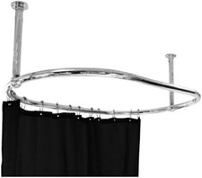 Heavy Duty Oval Shower Curtain Rod for Clawfoot Tub - Chrome Finish 45x25