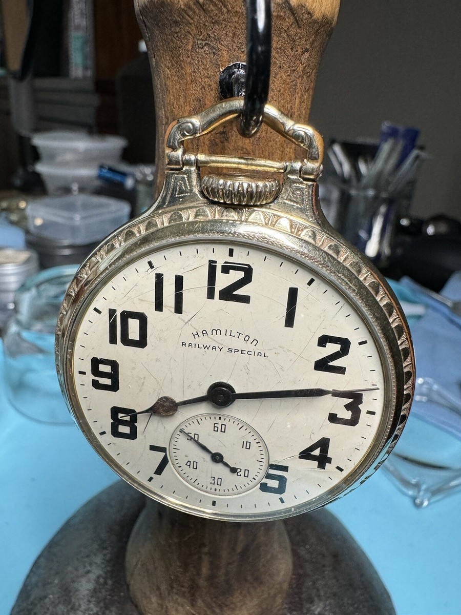1950 Gold Filled Case 16 Size Pocket Watch Hamilton 992B Railway