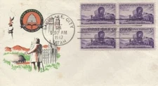 950 3c UTAH CENTENNIAL - 1st Americover cachet - Bl4