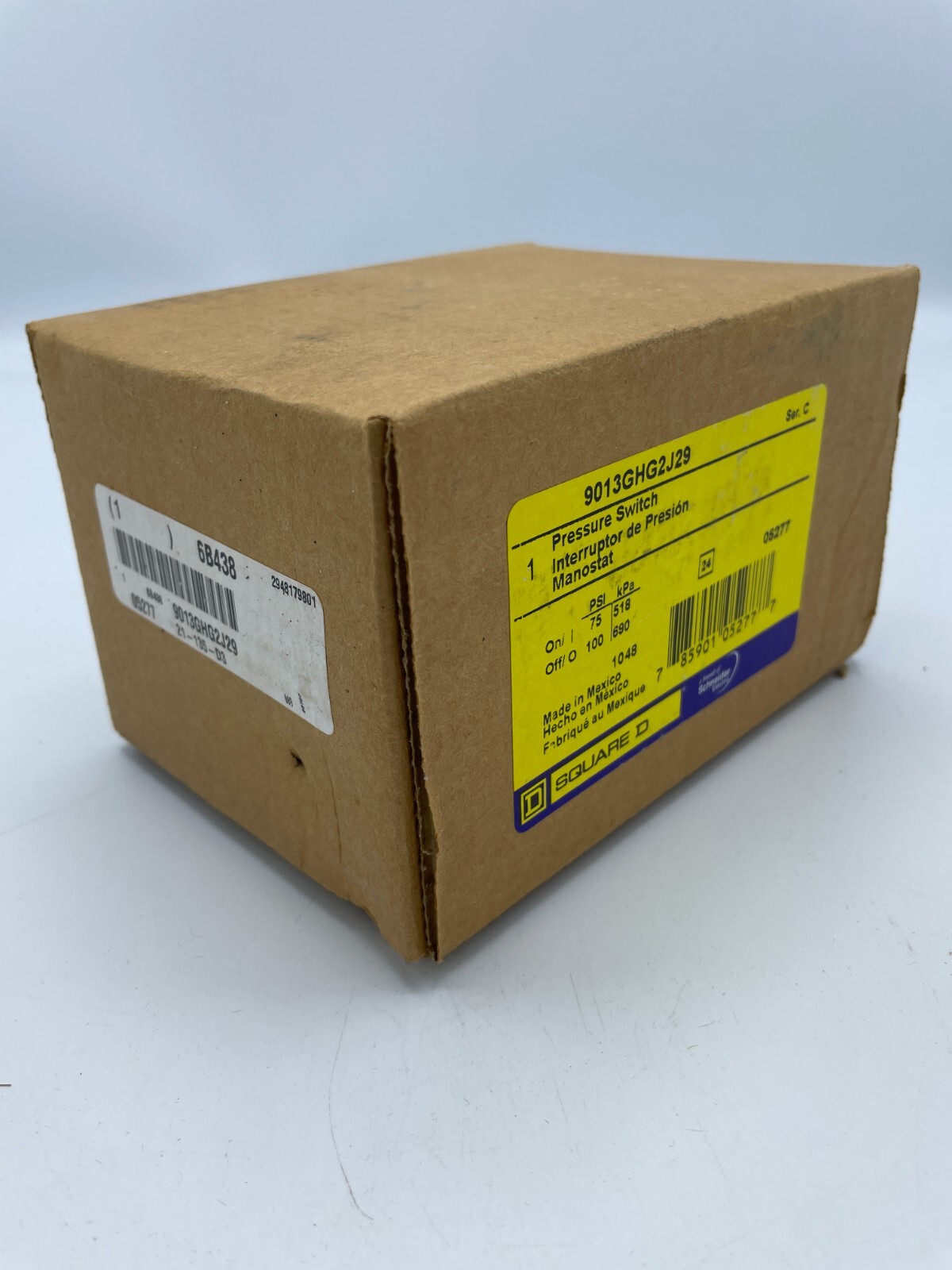 SCHNEIDER ELECTRIC Pressure Switch 9013GHG2J29 New Open Box