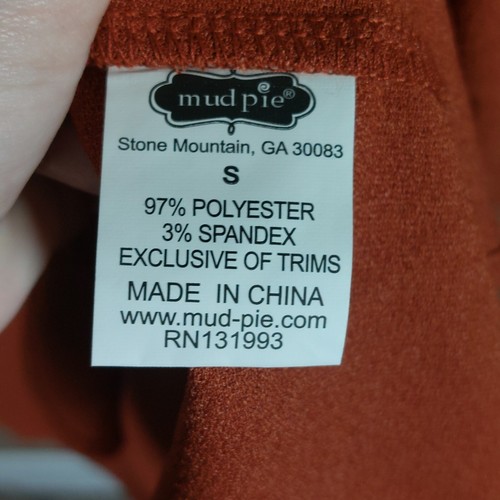 NWT Mud Pie Flounce Dress Jesse Rust Burnt Orange Size Small Fall Autumn Work - Picture 5 of 8