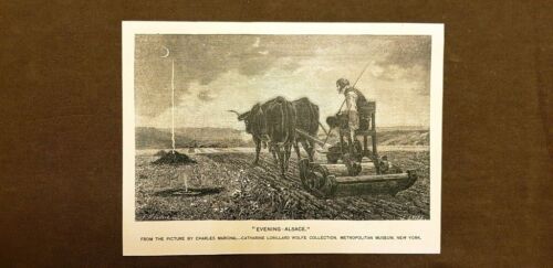 Evening-Alsace o La sera in Alsazia Quadro di Charles Marchal Stampa del 1888 - Zdjęcie 1 z 1