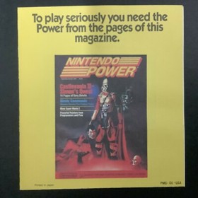 NES Nintendo Power Castlevania II 2 PMG-QU-USA Insert Only