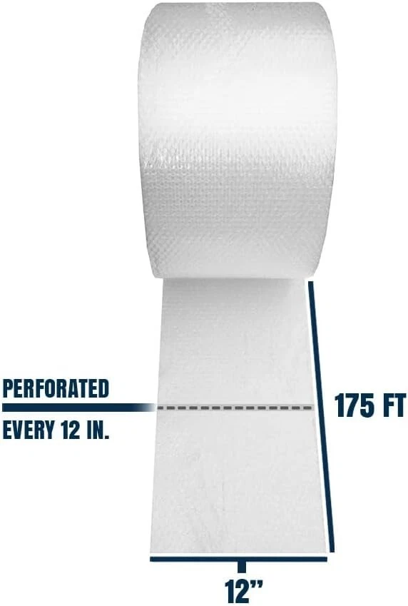 12" Wide  175 feet Bubble Cushioning Wrap Roll Small Bubble Perforated Every 12" - Image 2 of 4