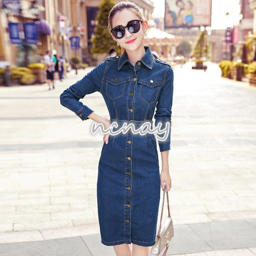 Denim Slim Dress Skintight Jean Dress 