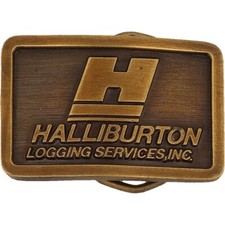Halliburton Logging Service Openhole Tree Logger Wireline NOS Vtg Belt Buckle