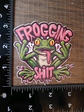 Funny Frogging Frog Vinyl Decal Sticker