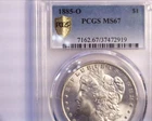 Scarce 1885-O PCGS MS67 Morgan Silver Dollar, Very Nice White coin!
