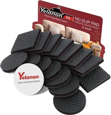 Yelanon Non Slip Furniture Pads -16 pcs 2” Furniture Grippers Hardwood Floors...