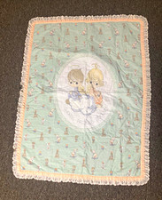 Precious Moments Sharing Precious Moments Crib Quilt Ruffled Angels Green