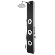 Kerra Tore schwarz glas Duschpaneel mit Hydromassage