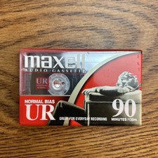 Maxell 108510 UR-90 Single Normal Bias Audio Cassette 90 Minute with Case 1 Pack