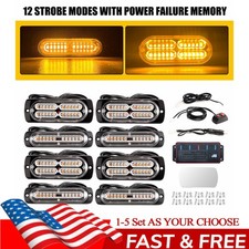 For Car Truck Led Flash Strobe Light Bar Amber Warning Hazard Beacon Lamp 8-40x For Car Truck Led Flash Strobe Light Bar Amber Warning Hazard Beacon Lamp 8-40x