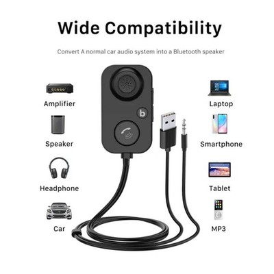 Wireless Car Adapter Bluetooth-Compatible USB AUX Auto Wireless Receiver Audio