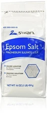 Brand New! Swan Epsom Salt Magnesium Sulfate U.S.P. Saline Laxative  | 16oz (1)