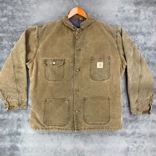 Vintage Carhartt Blanket Lined Chore Work Jacket Mens Size 2XL Made in USA
