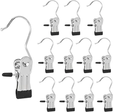 Boot Hanger Clips, 12-Pack Laundry Hanging Hooks Clothes Pins for Black