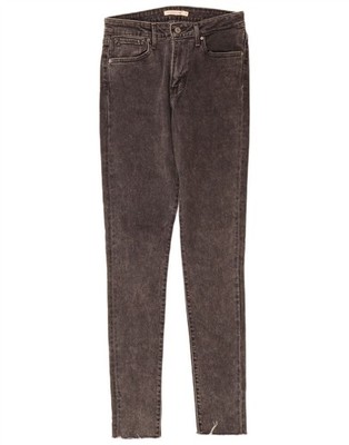 Levi's Damen 721 High Rise Skinny Jeans W28 L34 Grau Baumwolle AE20