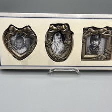 Brass Overlay Small Floral Heart Frames Set of 3 - New in Package