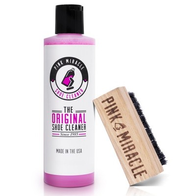 Pink Miracle Shoe Cleaner Kit with Bottle and Brush For Fabric 4 Oz, 