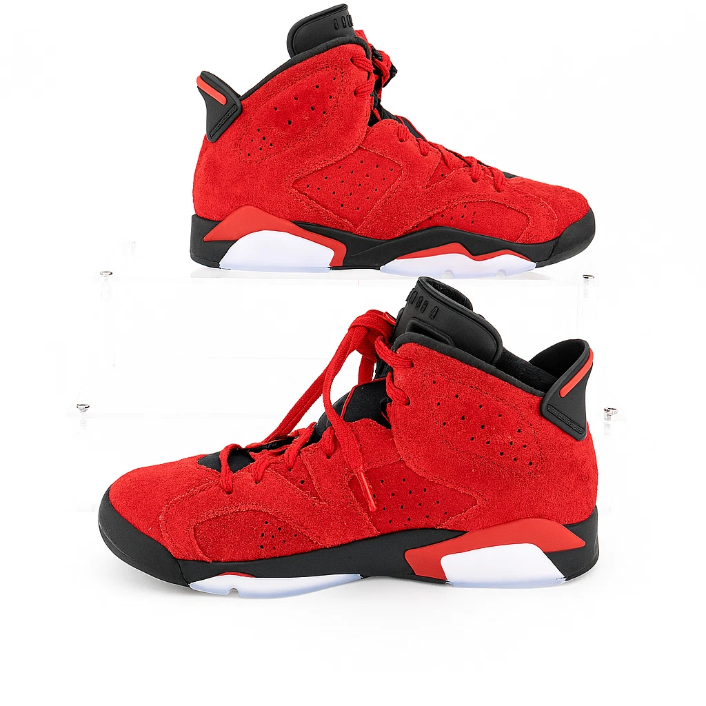 Scarpe Air Jordan 6 Retro DV3605 600 bambino US 2 Varsity rosso nero scamosciato sneakers