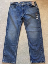 Levi's 559 Relaxed Straight Jeans Men's 38x32 Blue Medium Wash Stretch NWT