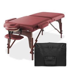 Portable Reiki Massage Table with Tilt Backrest  Carrying Case - Burgundy